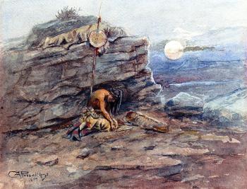查爾斯 馬裡安 拉塞爾 Mourning Her Warrior Dead 查爾斯 馬裡安 拉塞爾 Mourning Her Warrior Dead